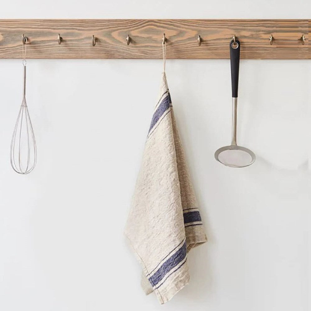 Linen Kitchen Towel - Vintage Blue Stripes